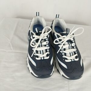 Sketchers Sport D Lites Sneakers Women 8.5us Memory Foam Navy Color way